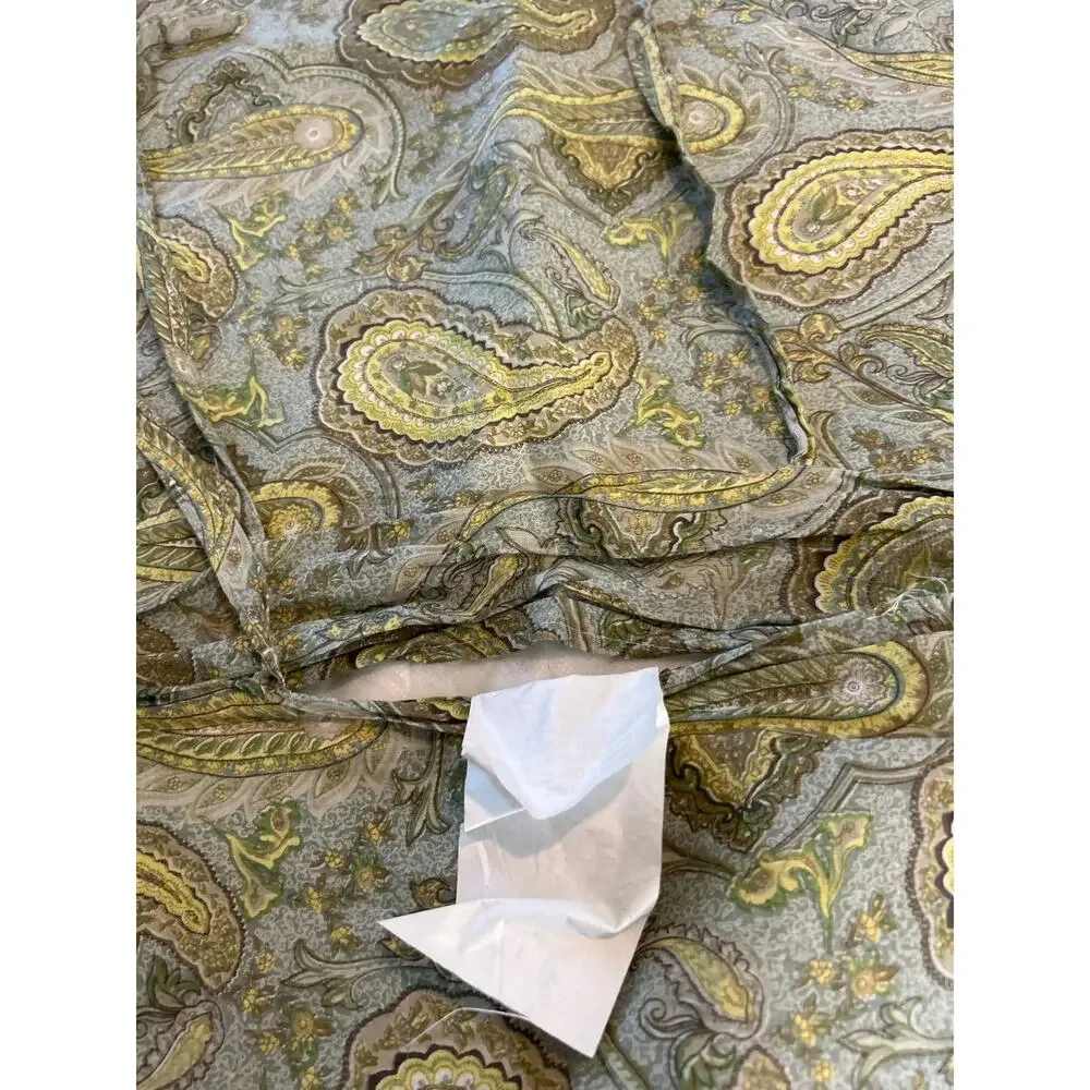 King Pillow Sham Blue Green Patchwork Paisley Cottagecore